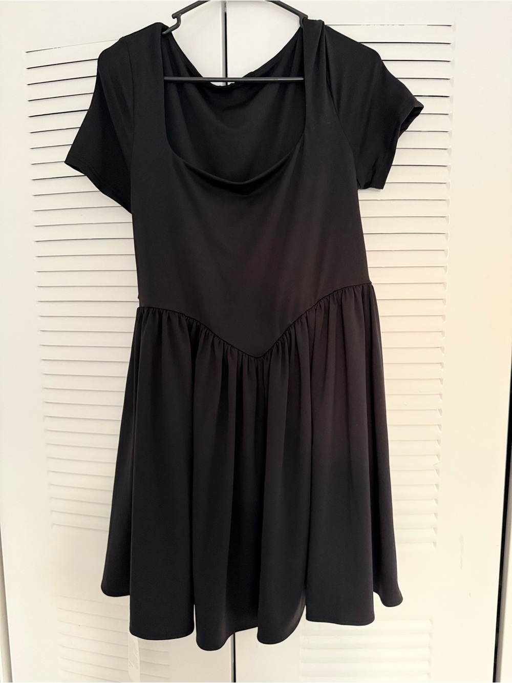 Classic Black Mini Dress with Scoop Neck